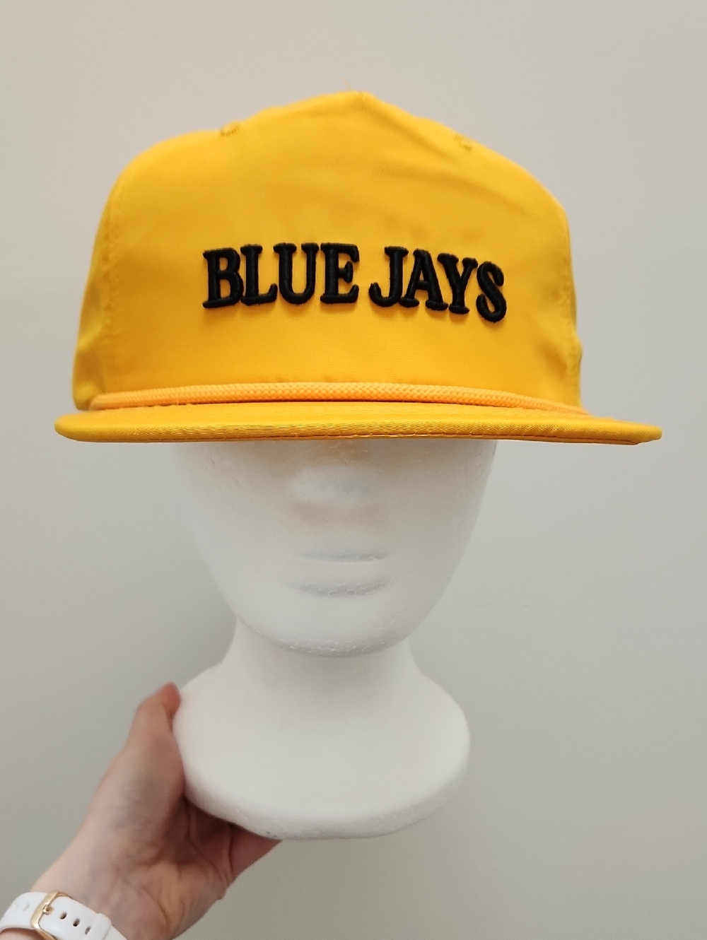 Yellow Blue Jays Snapback Cap with Black Embroidered Logo